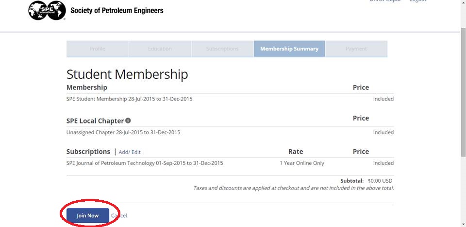SPE Membership Confirmation