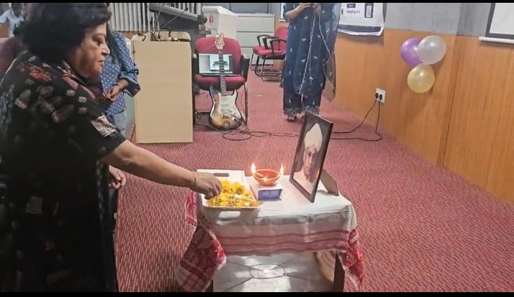 Chitralekha Ma'am lighting the lamp