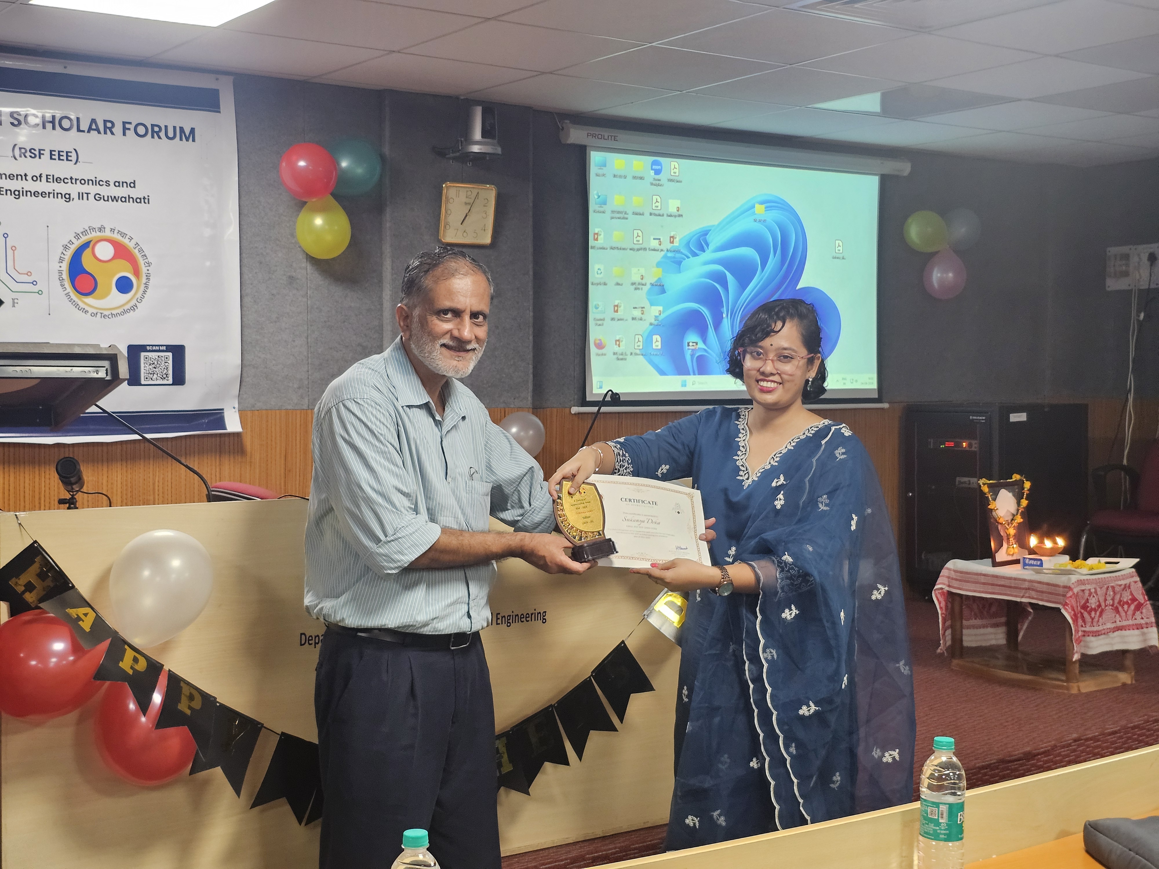 Valedictory felicitation of Ms. Sukanya Deka, Editor of the RSF-EEE Team 2024-25