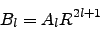 \begin{displaymath}
B_l = A_l R^{2l+1}
\end{displaymath}