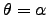 $\theta = \alpha$