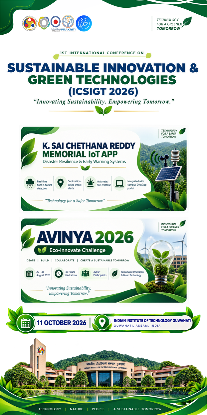 ICSIGT 2026 conference banner with the Avinya 2026 hackathon details