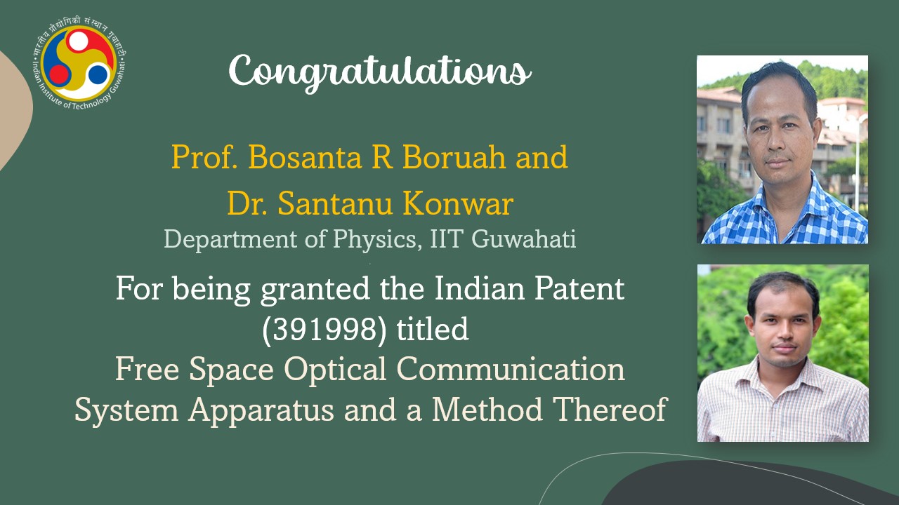 Congratulations to Prof. Bosanta R Boruah and ​Dr. Santanu Konwar​, Department of Physics