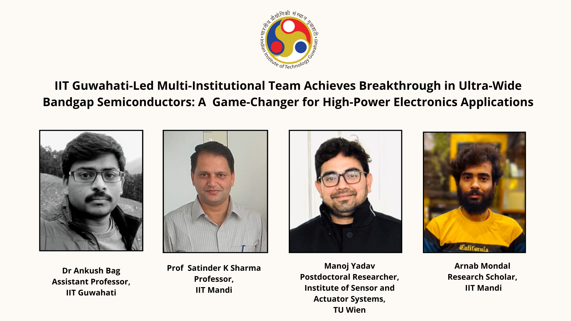 IIT Guwahati-Led Multi-Institutional Team Achieves Breakthrough in Ultra-Wide Bandgap Semiconductors: A Game-Changer for High-Power Electronics Applications