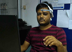 BCI experiment in progress at UE-HCI Lab